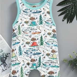 Baby Boy Romper just in time for Fathers Day or any Summer Camping Adventure